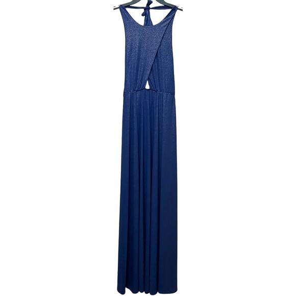 Lucy in the Sky Halter Dress Blue Shimmer Keyhole XS - Picture 1 of 11